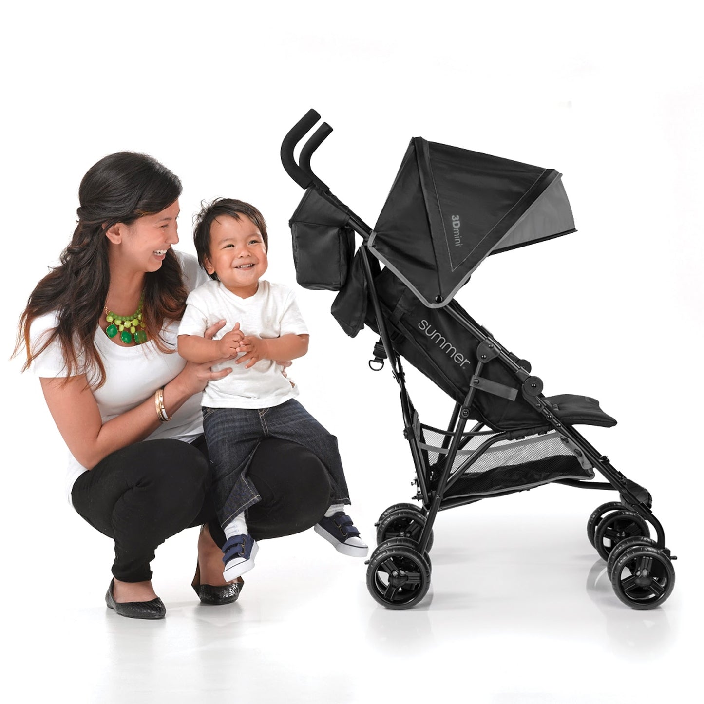 Summer Infant-  3Dmini™ Convenience Stroller With 5-Point Harness & Adjustable Shoulder Straps 6 - 24 Months - Gray