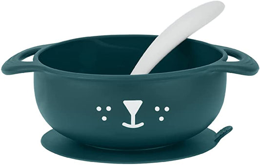 Babymoov -  Silicone Bowl & Spoon Weaning 2Pc-Set - Blue