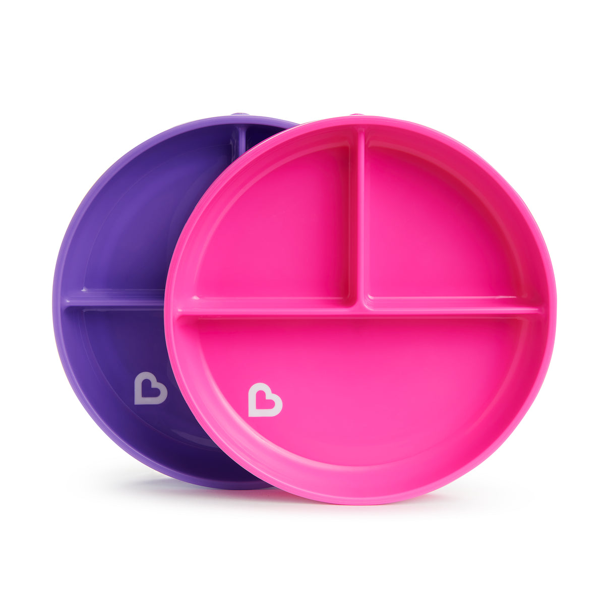 Munchkin- 2Pk Suction Plates-Pink/Purple