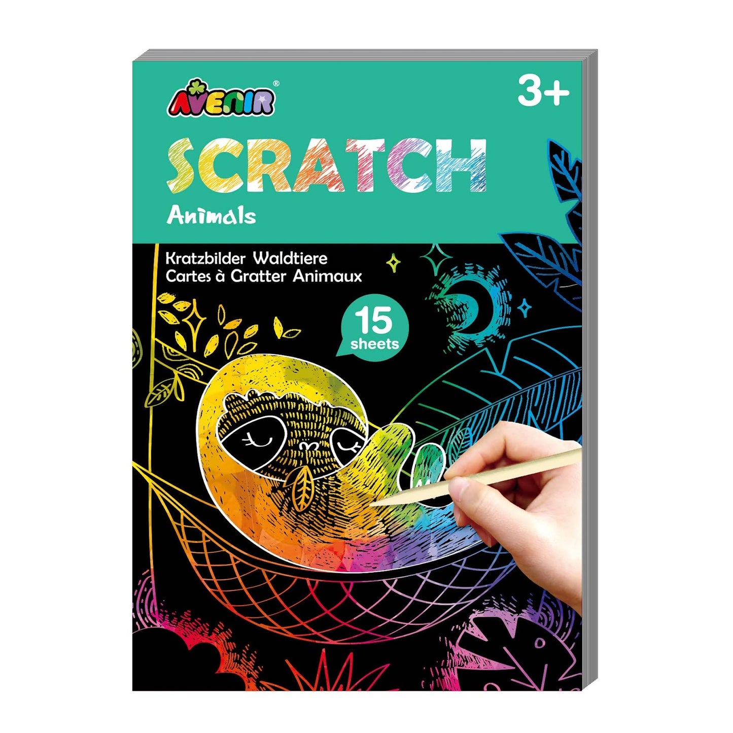 Avenir -  Scratch Mini Book Animals | Easy-To-Use Activity Book -Multicolor