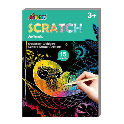 Avenir -  Scratch Mini Book Animals | Easy-To-Use Activity Book -Multicolor