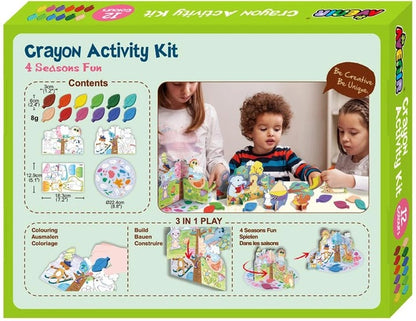 Avenir - Crayon Activity Kit - 4 Seasons Fun | Thoughtfully Designed Crayons For Little Hands-Multicolor