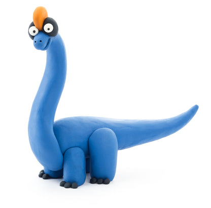 Hey Clay -  Diy Brachiosaurus Plastic Creative Modelling Air-Dry Clay For Kids 3 Cans-Multicolor