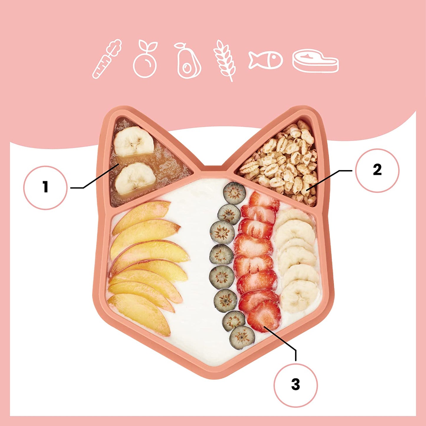 Babymoov -  Isy Plate Terracotta Fox - Peach