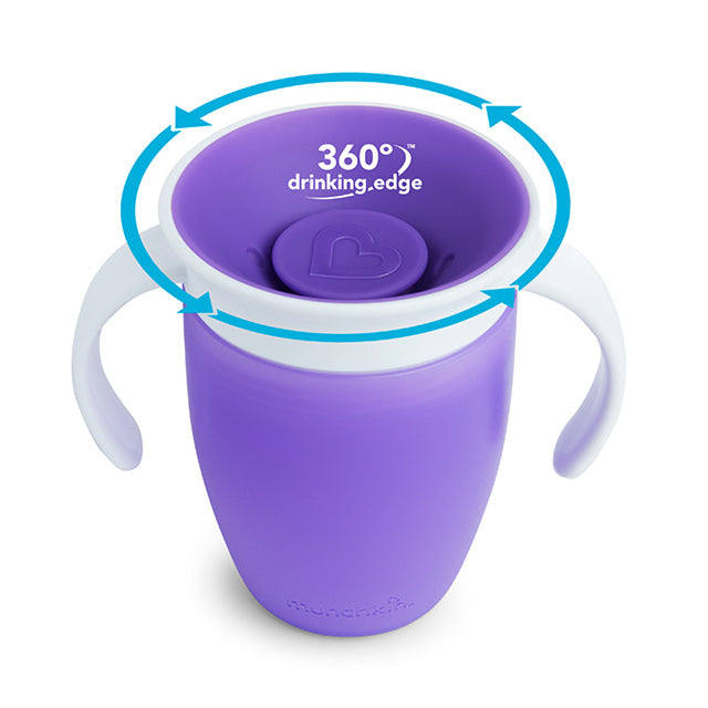 Munchkin- Miracle® 360° Trainer Cup 7Oz - 6 Months + - Purple