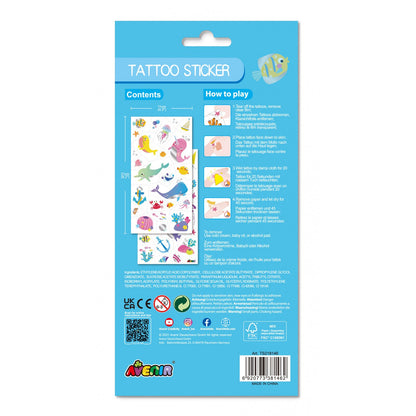 Avenir - Tattoo Sticker - Sea Animal | 52Pc Set -Multicolor