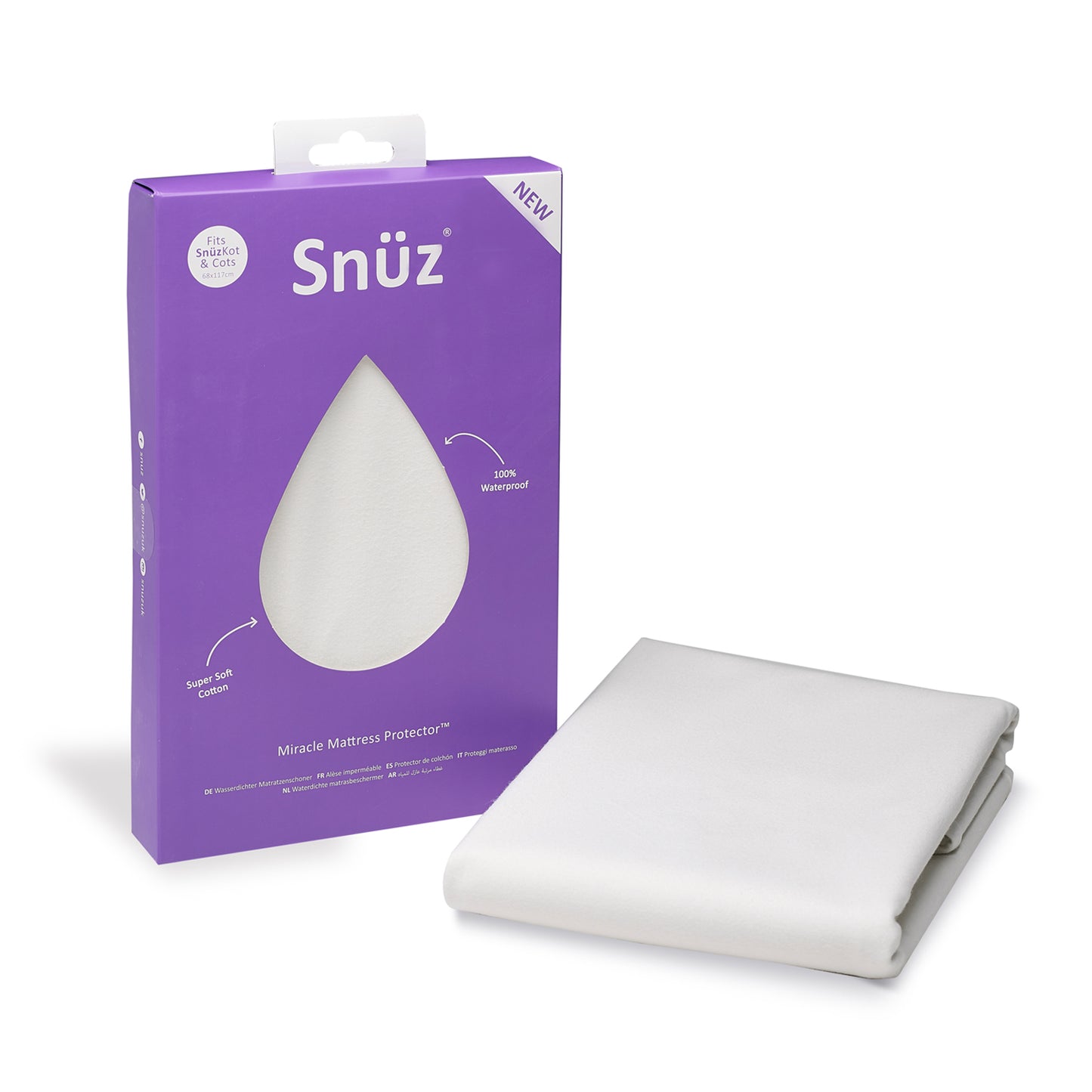 Snuz- Kot Waterproof Mattress Protector - 68X118Cm - White