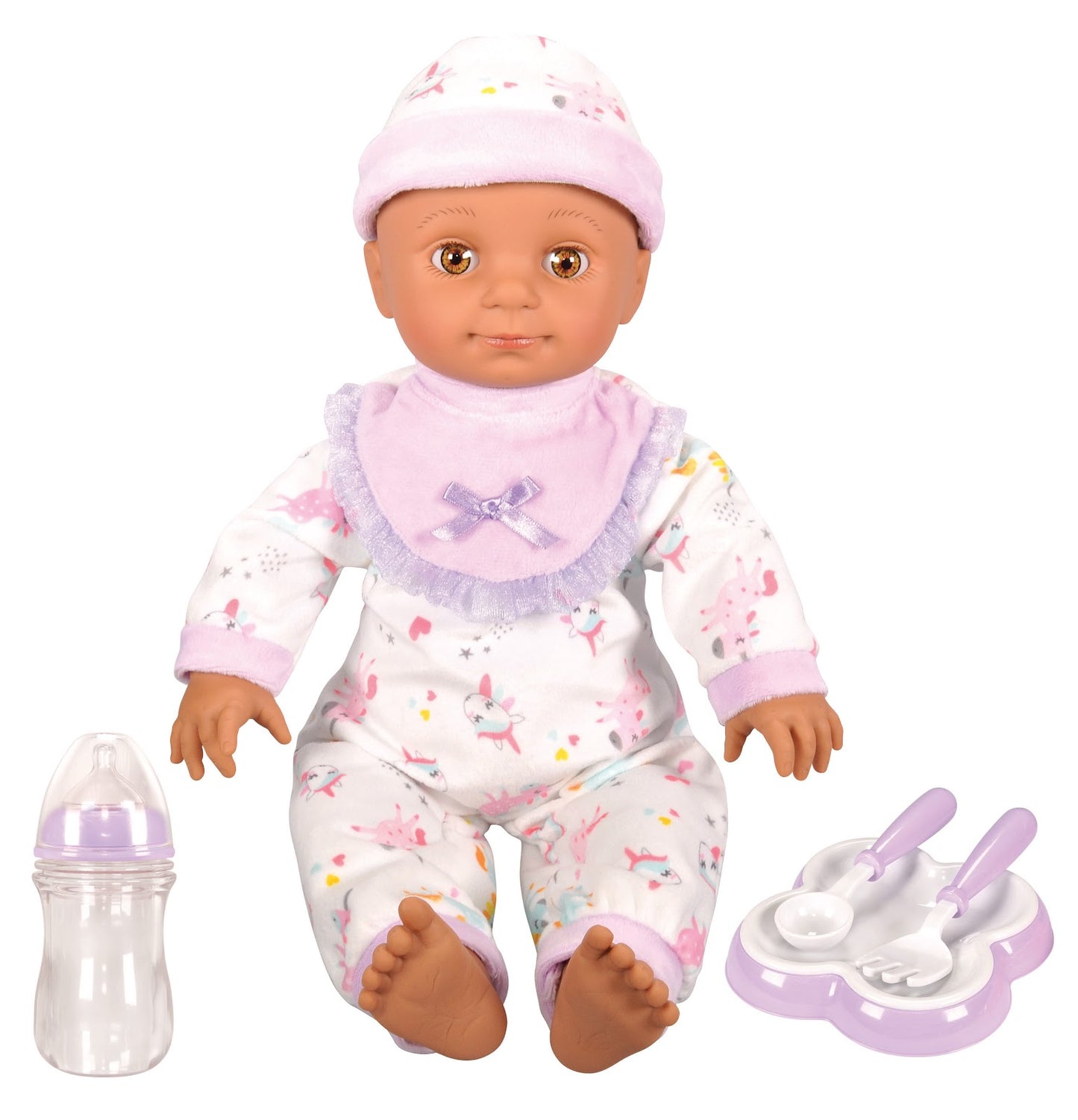 Lotus -  18" Inch, Soft-Bodied Baby Doll – Hispanic (No Hair)-Multicolor