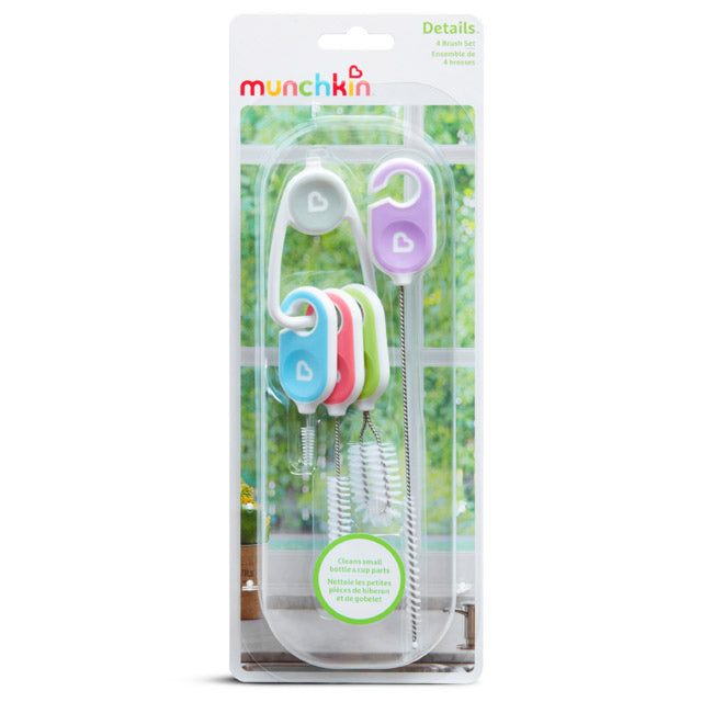 Munchkin- Details™ Bottle & Cup Cleaning Brush Set
Pack Of 4 - Multi Color