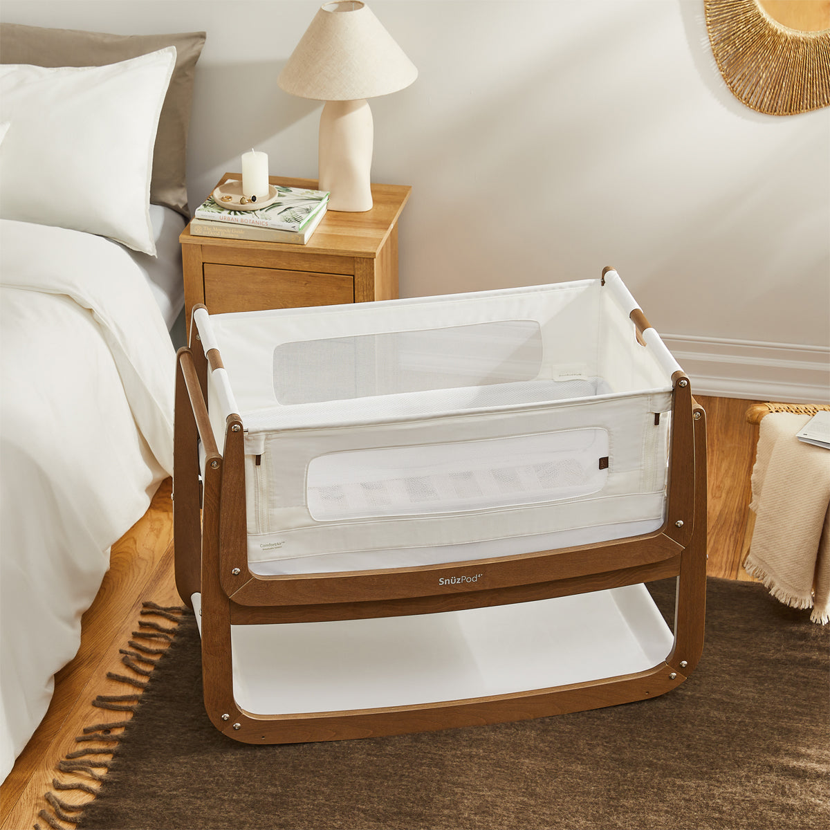 Snuz- Pod4  Bedside Crib The Natural Edit - Walnut