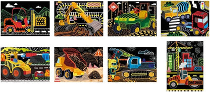 Avenir - Scratch Art Kit – Construction | Unleash Creativity With Vibrant Drawing-Multicolor