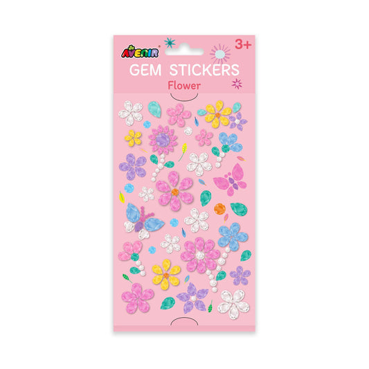 Avenir -  Gem Stickers - Flower| Self Adhesive Rhinestones Stickers-Multicolor