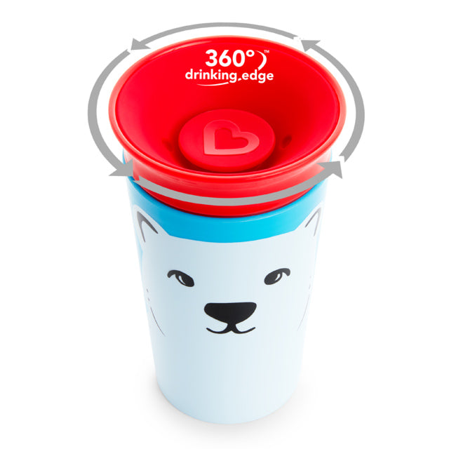 Munchkin- Miracle® 360° Wildlove Sippy Cup 9Oz - 12 Months + -  Polar Bear