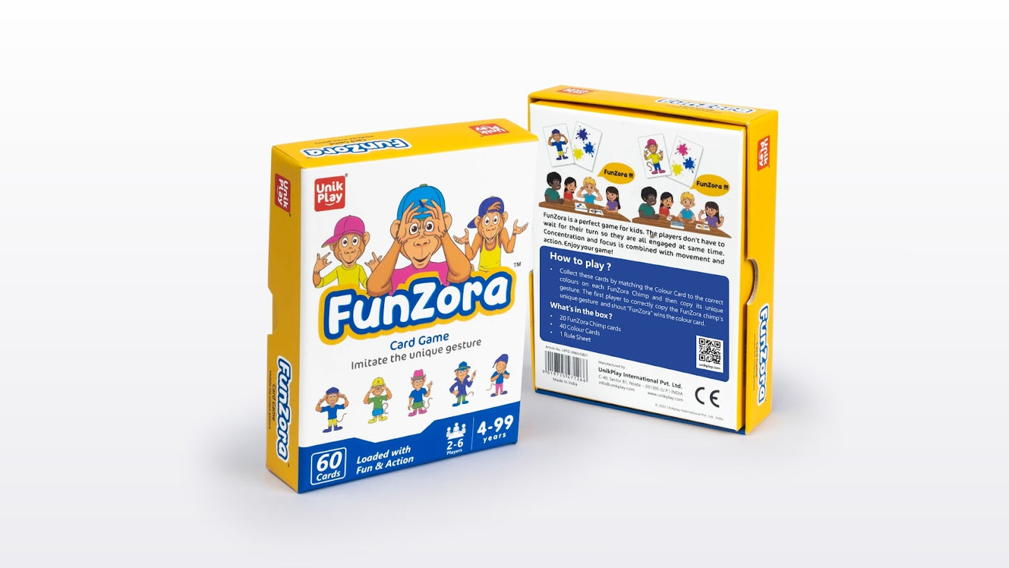 Unikplay -  Funzora Card Game | Easy To Learn, Playing Card Games, Fun Family Brain Games-Multicolor