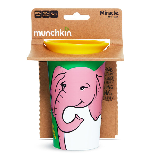 Munchkin- Miracle® 360° Wildlove Sippy Cup 9Oz - 12 Months + -  Elephant