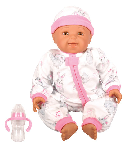 Lotus -  18" Inch, Soft-Bodied Baby Doll – Hispanic (No Hair)-Multicolor