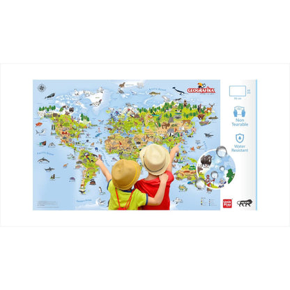 Unikplay -  Geografika | Educational Game, World Map Board Game, Geography-Multicolor