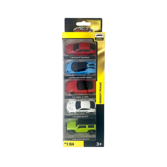 Msz - G5 Series, 5Pc 1:64 Sized Audi, Aventador, Bmw, Jimny | Die-Cast Replica, Ultimate Collector'S Item-Multicolor