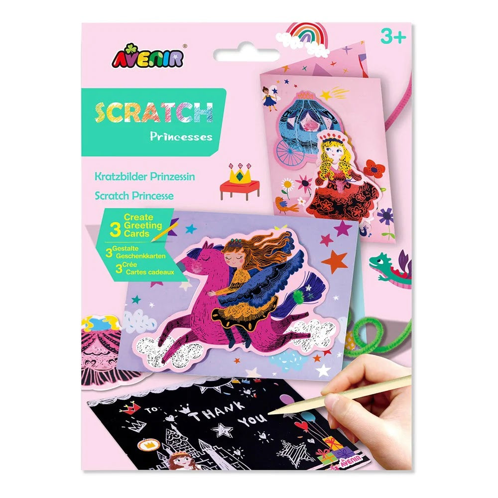 Avenir - Scratch - Princesses | Greeting Cards Set -Multicolor