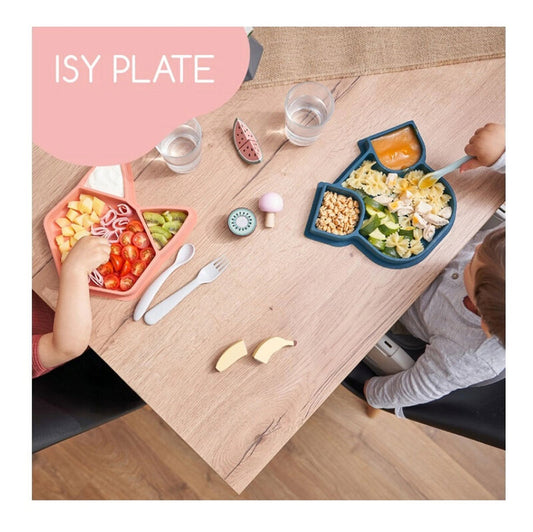 Babymoov -  Divided Silicone Plate Isy Plate - Blue