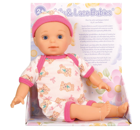 Lotus -  11.5" Inch, Soft-Bodied Baby Doll – Caucasian 1-Multicolor