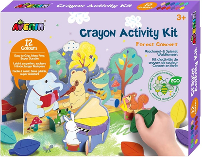 Avenir - Crayon Activity Kit - Forest Concert | Thoughtfully Designed Crayons For Little Hands-Multicolor