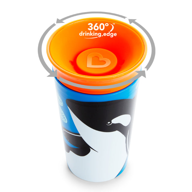 Munchkin- Miracle® 360° Wildlove Sippy Cup 9Oz - 12 Months + -  Orca