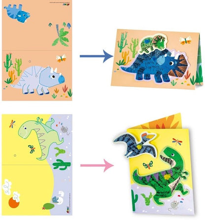 Avenir - Scratch - Dinos | Greeting Cards Set-Multicolor