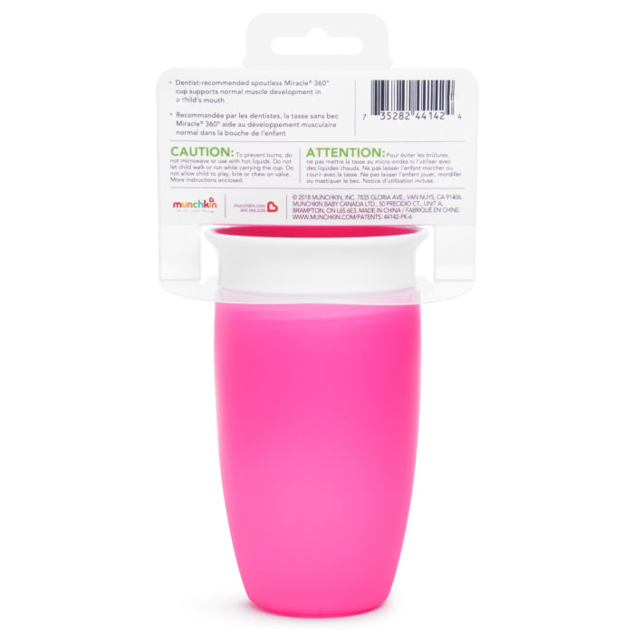 Munchkin- Miracle® 360° Sippy Cup 10 Oz - 12 Months  - Pink