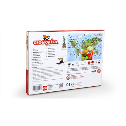 Unikplay -  Geografika | Educational Game, World Map Board Game, Geography-Multicolor