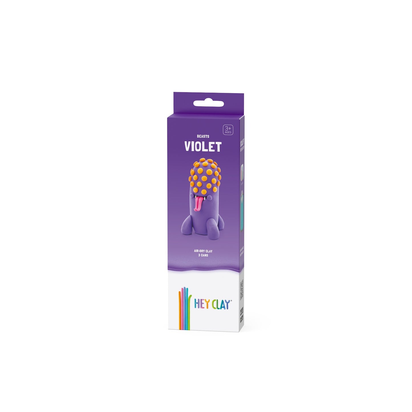 Hey Clay -  Diy Violet Plastic Creative Modelling Air-Dry Clay For Kids 3 Cans-Multicolor