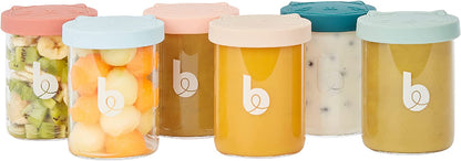 Babymoov -  Isy Superior Glass Baby Food Storage Bowls Set 6Pcs - Multicolour