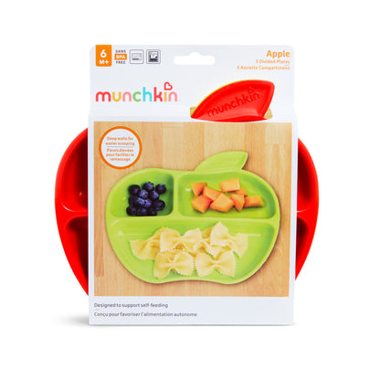 Munchkin- 3Pk Lil Apple Plate - Multi Color