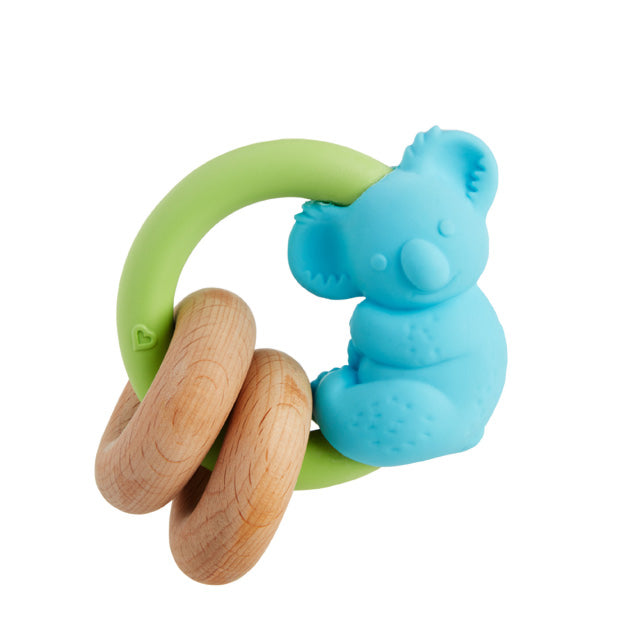 Munchkin- Wildlove Koala Natural Wooden Teether -3 Months - Multi Color