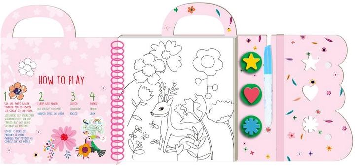 Avenir - Magic Water Painting – Fantasy Garden | Mess-Free Reusable Coloring Book -Multicolor