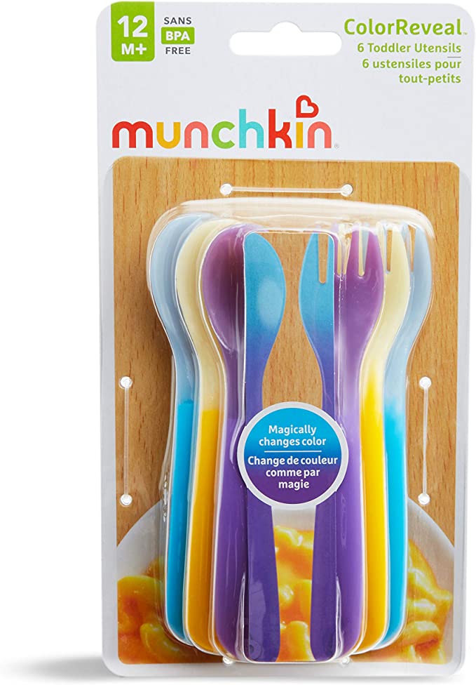 Munchkin- Colorreveal™ Color Changing Toddler Forks & Spoons, Pack Of 6 - Multi Color