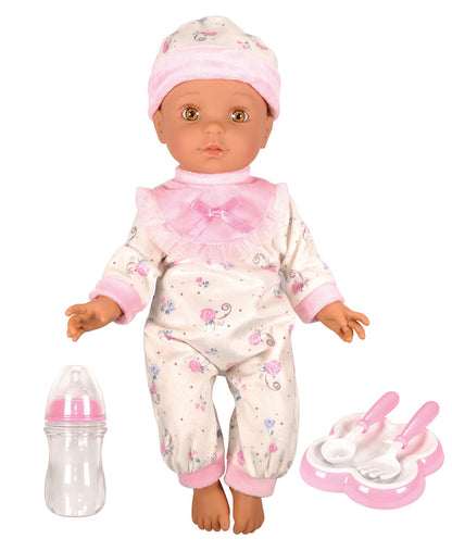 Lotus -  16" Inch, Soft-Bodied Baby Doll – Hispanic (No Hair)-Multicolor