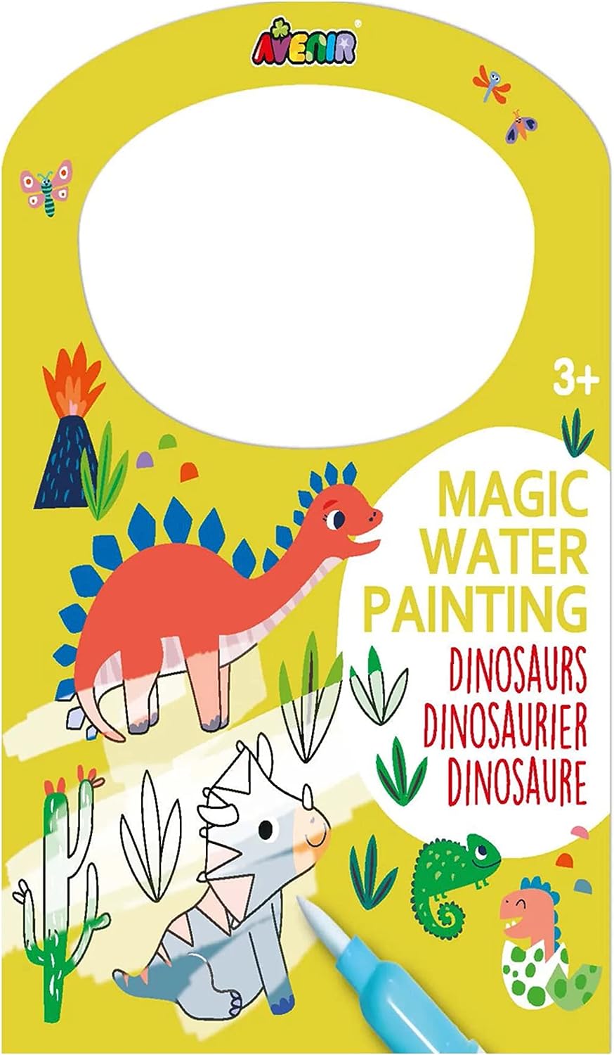 Avenir - Magic Water Painting – Dinosaur | 6 Reusable Coloring Surfaces-Multicolor