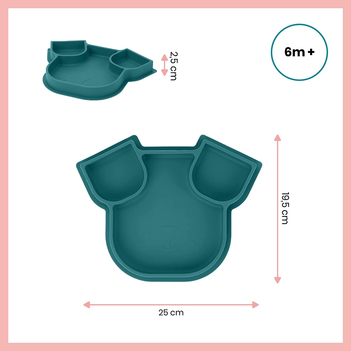 Babymoov -  Divided Silicone Plate Isy Plate - Blue