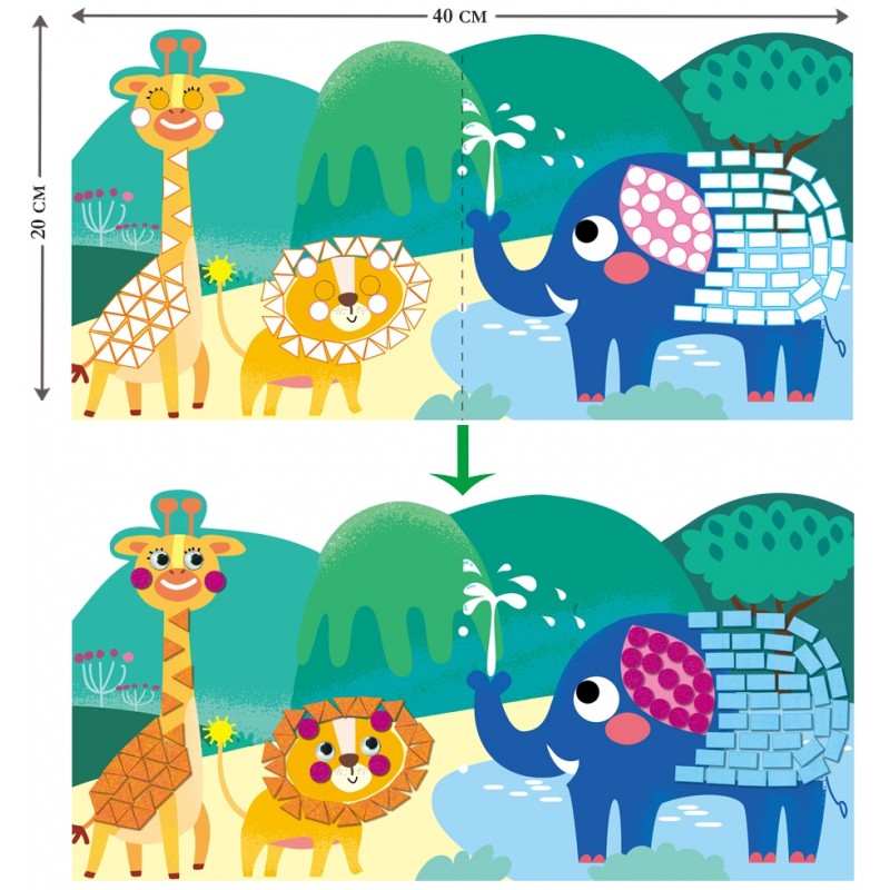 Avenir - Create My First Story Book - Wild Animals | Mosaic Junior Kit-Multicolor