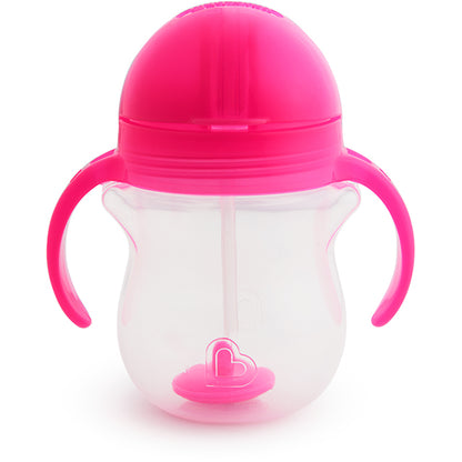 Munchkin- Any Angle™ Click Lock Weighted Straw Trainer Cup 7Oz - 6 Months - Pink