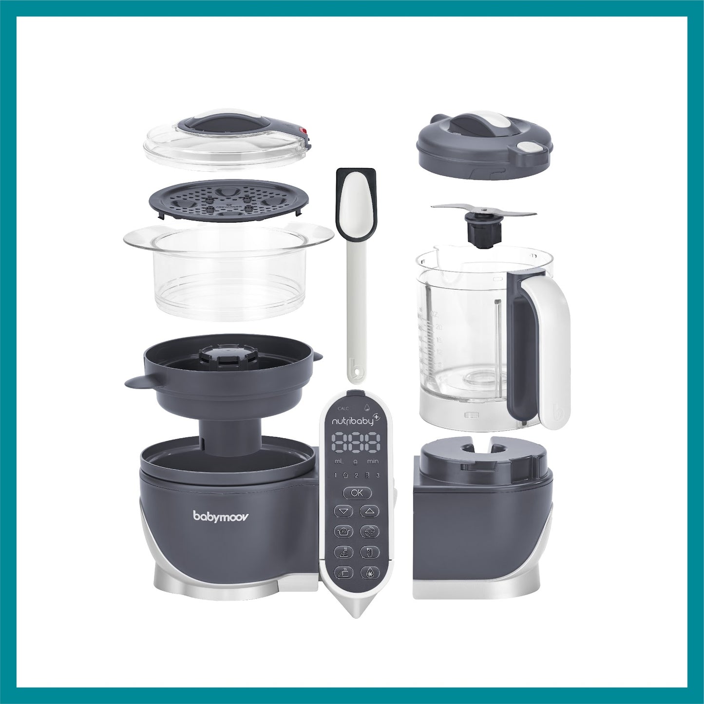 Babymoov -  Nutribaby (+) Food Processor & Blender  - Grey