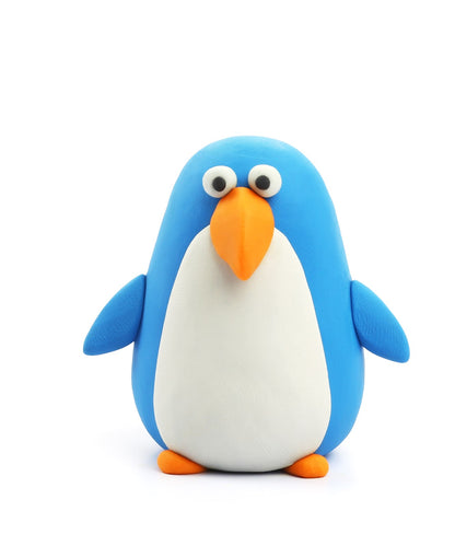 Hey Clay -  Diy Penguin Plastic Creative Modelling Air-Dry Clay For Kids 3 Can-Multicolor