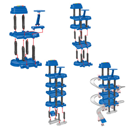 D-Power -  Multi Level Lift Parking Set | 4 Storied Diy Build Set-Multicolor