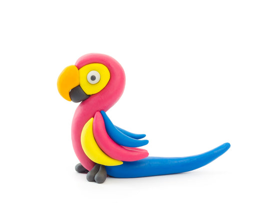 Hey Clay -  Diy Ara Parrot Plastic Creative Modelling Air-Dry Clay For Kids 3 Cans-Multicolor