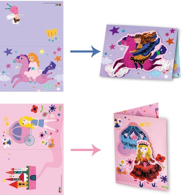 Avenir - Scratch - Princesses | Greeting Cards Set -Multicolor