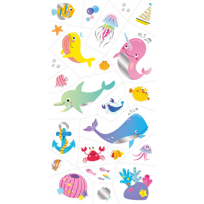 Avenir - Tattoo Sticker - Sea Animal | 52Pc Set -Multicolor