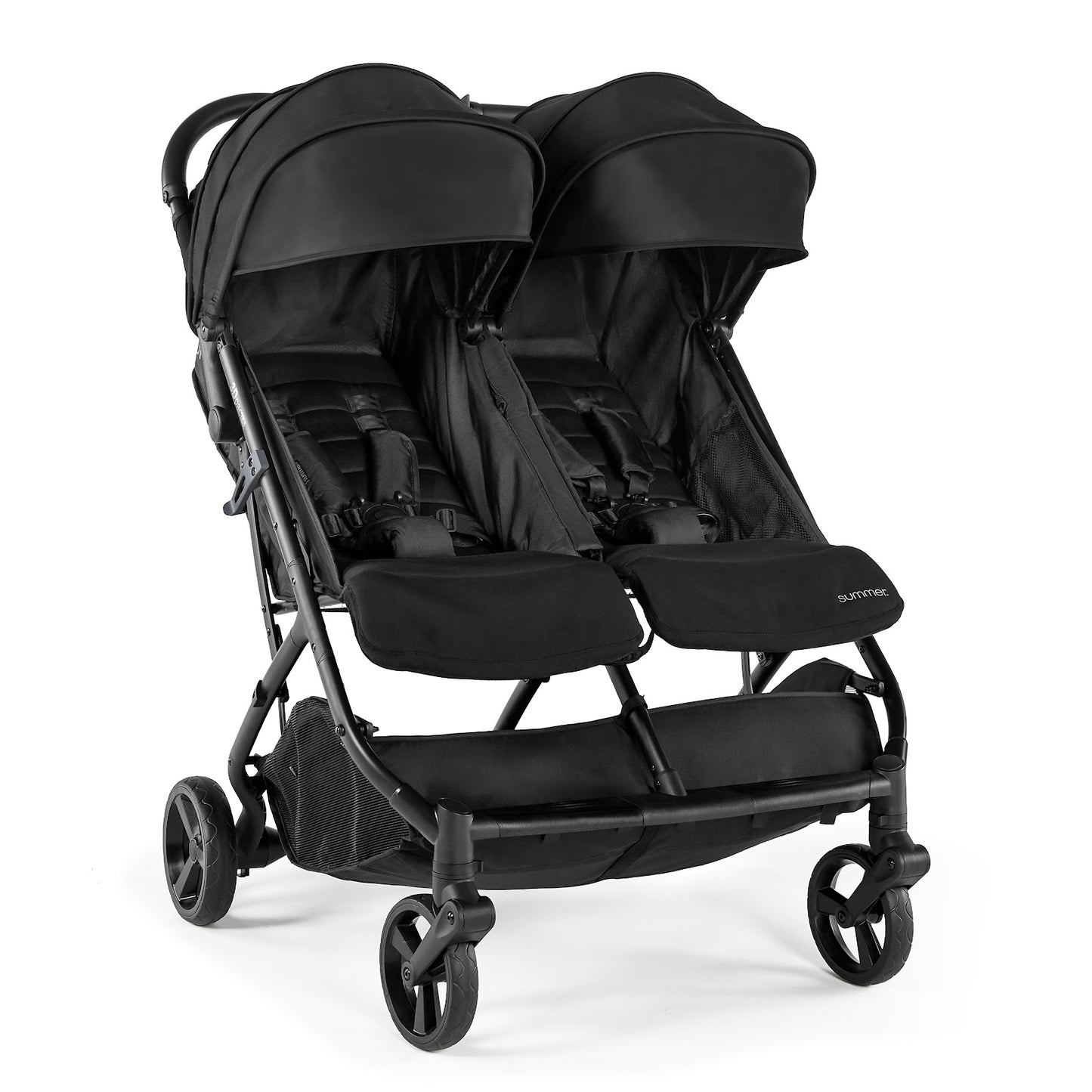 Summer Infant-  3Dpac™ Cs+ Double Stroller Lightweight Folds Fast For Travel & Storage Ease 6 - 60 Months - Black