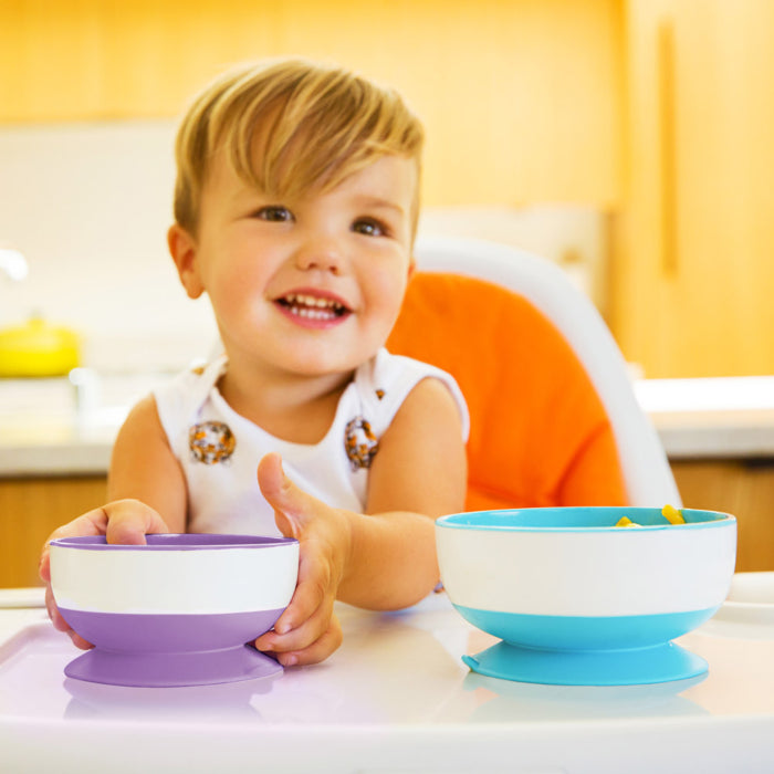 Munchkin- Stay Put™ Suction Bowls, Pack Of 3 -6 Months + - Blue, Green & Yellow