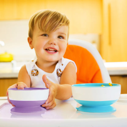 Munchkin- Stay Put™ Suction Bowls, Pack Of 3 -6 Months + - Blue, Green & Yellow